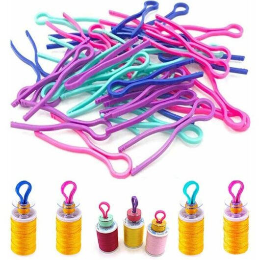 100 pièces porte-canette porte-fil de canette, bobines de fil pinces à canette Bobbin Buddies accessoires de machine à coudre pour tenir en