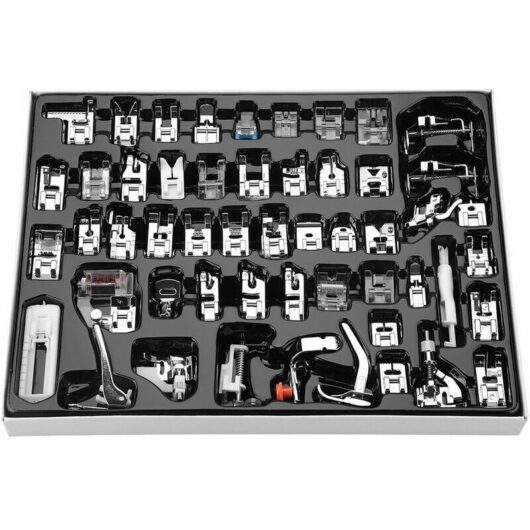 52pcs Professional Presser Feet Walking Stitch Multi-Functional Foot Sewing Machine Part for Brother, Singer and Home Sewing Machine