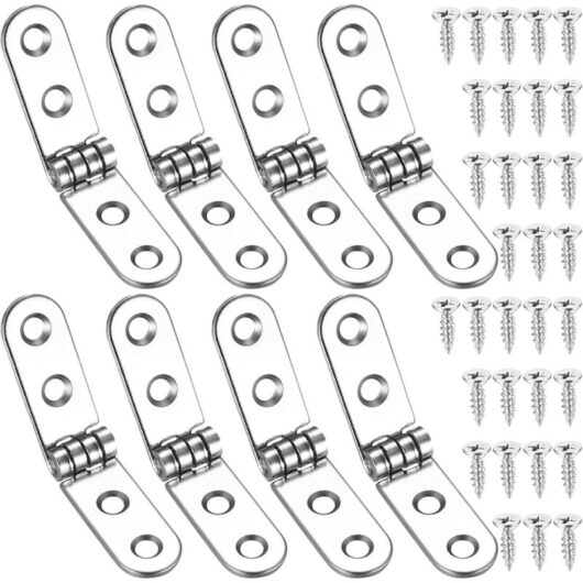 8 Pcs 180 Degree Folding Hinges, Drop-Down Hinges, Freestanding Door Hinges for Sewing Machine, Folding Table, Kitchen Furniture
