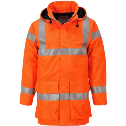 BizFlame Hi Vis Flame Resistant Rain Multi Lite Jacket Orange 2XL