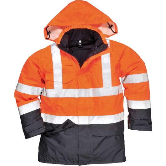 BizFlame Hi Vis Flame Resistant Rain Multi Protection Jacket