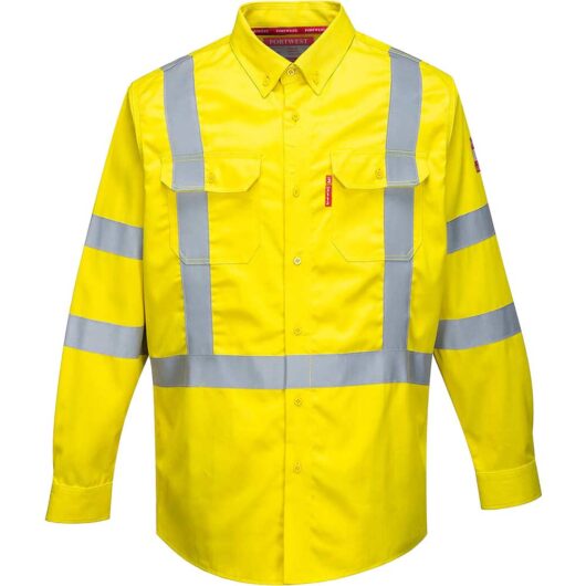 BizFlame Mens 88/12 Flame Resistant Hi Vis Shirt