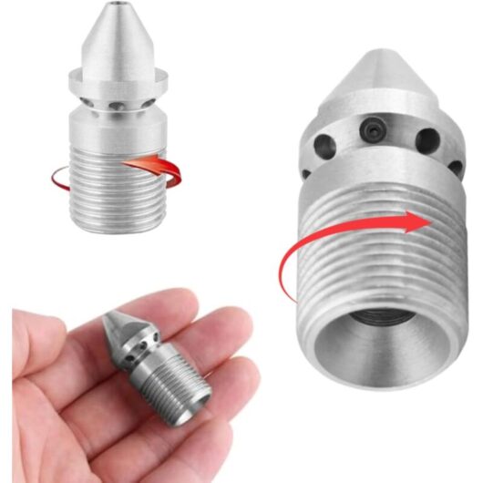 Ccykxa - Sewer Jetter Nozzle, 3/8' Stainless Steel Pipe Cleaning Nozzle, High Pressure Cleaning Machine Accessories, Pressure Sewer Cleaning Pipe