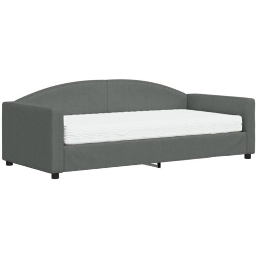 Daybed with Mattress Blue Dark Grey 90x190 cm Fabric vidaXL