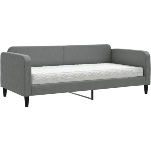 Daybed with Mattress Dark Grey 90x190 cm Fabric vidaXL