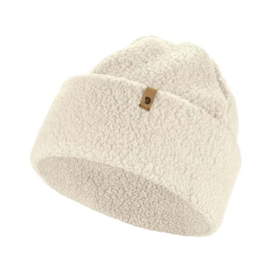 Fjallraven Wool Rich Knitted Textured Beanie Hat White