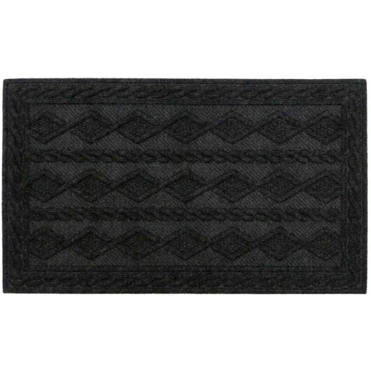 Knit Rubber Backed Indoor Doormat, 45x75cm, Charcoal