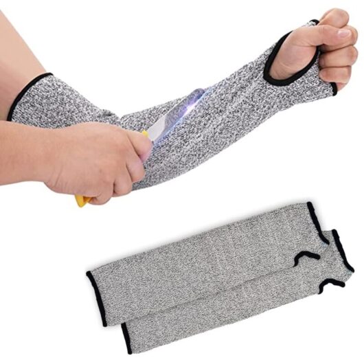 Linghhang - 1 Pair) Anti-cut knitted sleeves, anti-cut gardening gloves to prevent skin injuries and ultraviolet irritation