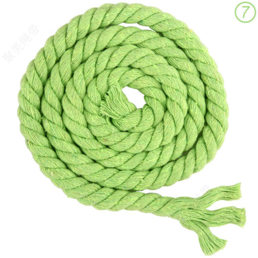 Linghhang - 8mm x 65.5ft 3 Strand Braided Cotton Rope for Craft Knitting Yarn (07 Green)