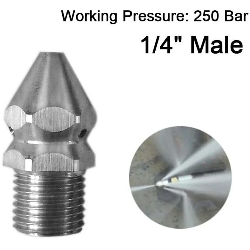Linghhang - Cleaning Nozzle Pressure Washer Drain Sewer Cleaning Hose Spray Nozzle 4 Jet Garden Accessories Tools High Quality Front Hole