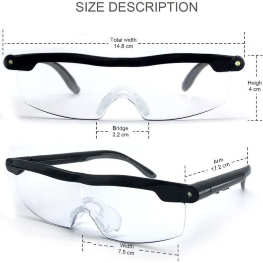 Lunettes de Lecture - Loupe de Vision puissante avec lumière led, grossissement de 160%, pour Lecture,Tous Les Travaux de