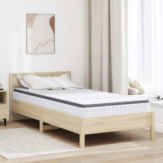 Mattress White, Grey 90 x 200 cm Knitted fabric Vidaxl