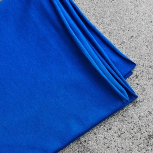 Mind The MAKER Cotton Single Jersey Stretch Knit Fabric Intense Blue