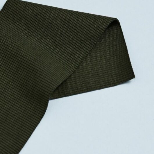 Mind The MAKER Organic Cotton Rib Stretch Knit Fabric Green Khaki