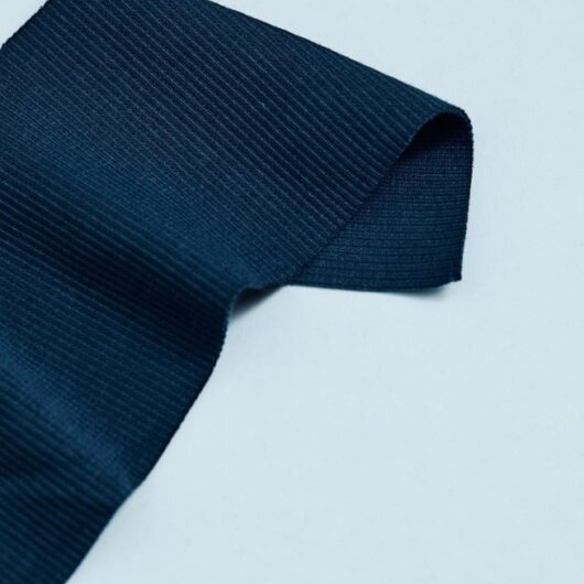 Mind The MAKER Organic Cotton Rib Stretch Knit Fabric Ocean