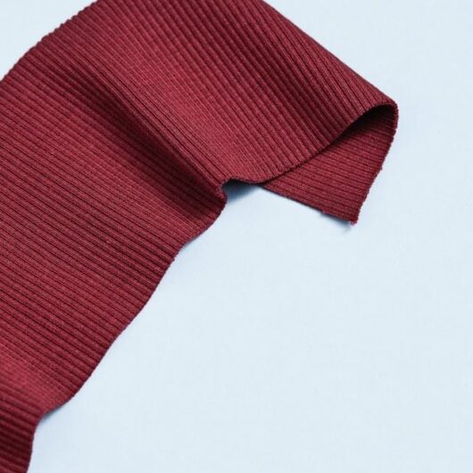 Mind The MAKER Organic Cotton Rib Stretch Knit Fabric Red