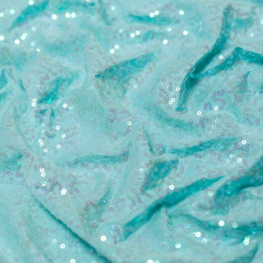 Minerva Core Range Sequin ITY Silky Stretch Knit Fabric Blue Pearl