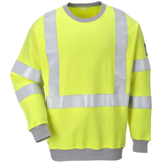 Modaflame Mens Flame Resistant Hi Vis Sweatshirt Yellow M
