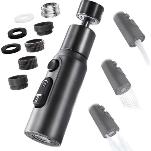 Mumu - Faucet Aerator, 360° Rotatable Kitchen Faucet Nozzle with 3 Spray Modes, Aerator, Water Saving Faucet, Water Saving Adapter for Bathroom Sink