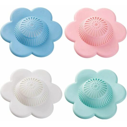 Mumu - Sink Accessories Flower Shape Kitchen Sink Drain Filter Sewer Bathroom Floor Drain 4 Pack