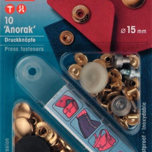 Prym Anorak Snaps Press Fasteners Gold