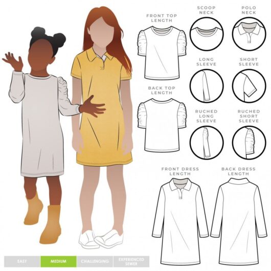 Style Arc Paper Sewing Pattern Kids Issy Top & Dress