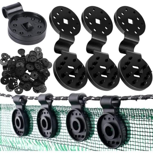 Tarpaulin Fixing Clips, 50 Pieces Shade Sail Clips, Privacy Screen Fixing Clips, Shade Sail Clips, Special Clip with Eyelet, Plastic Clips for Shade