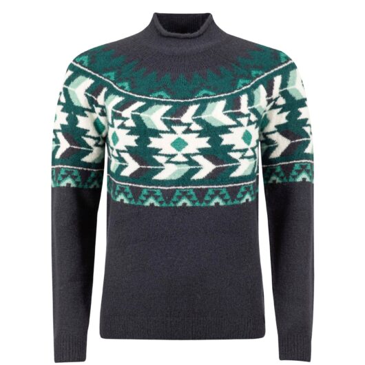 Weird Fish Arelia Ikat Knitted Jumper Midnight Size 8