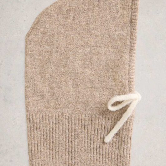 White Stuff Knitted Tie Detail Hood Natural